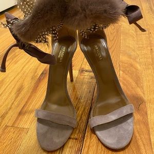 Aquazzura Iris Suede Strappy Sandal. Size 10